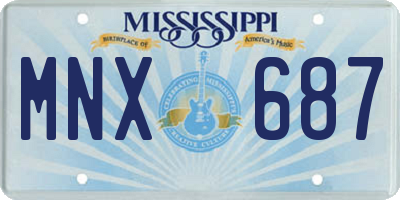 MS license plate MNX687