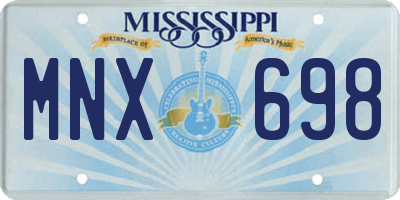 MS license plate MNX698