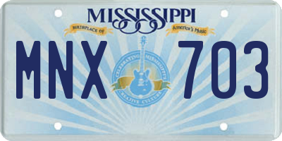 MS license plate MNX703