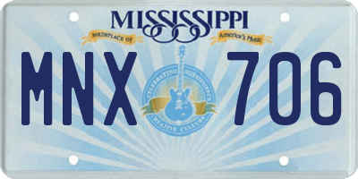 MS license plate MNX706