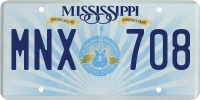 MS license plate MNX708