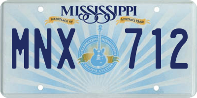MS license plate MNX712