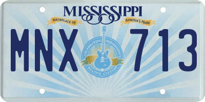 MS license plate MNX713