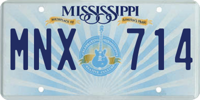 MS license plate MNX714