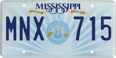 MS license plate MNX715