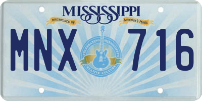 MS license plate MNX716
