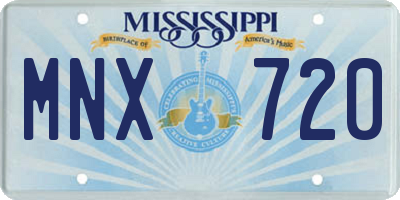 MS license plate MNX720