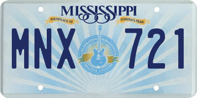 MS license plate MNX721