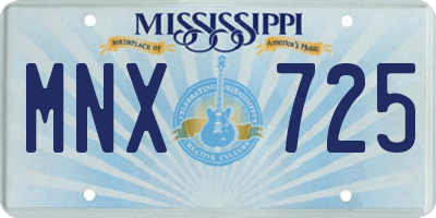 MS license plate MNX725