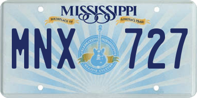 MS license plate MNX727
