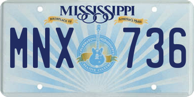 MS license plate MNX736