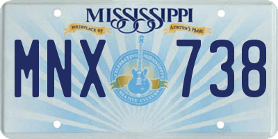 MS license plate MNX738