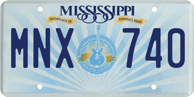 MS license plate MNX740