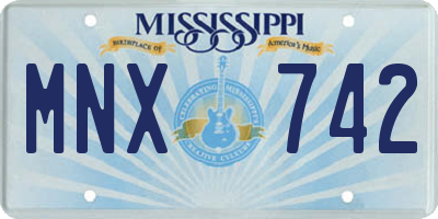 MS license plate MNX742