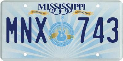 MS license plate MNX743