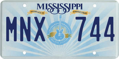 MS license plate MNX744