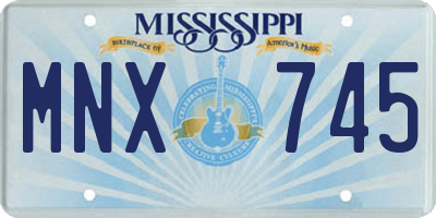 MS license plate MNX745