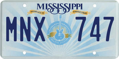 MS license plate MNX747
