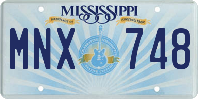 MS license plate MNX748