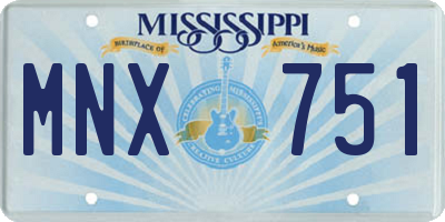 MS license plate MNX751