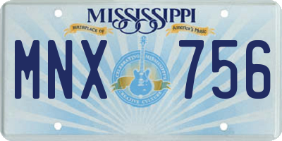 MS license plate MNX756