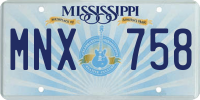 MS license plate MNX758