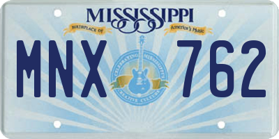 MS license plate MNX762