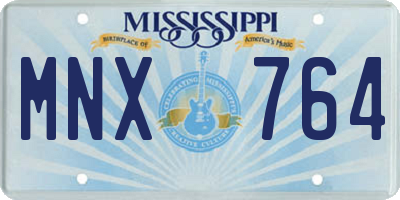 MS license plate MNX764