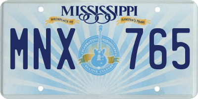 MS license plate MNX765