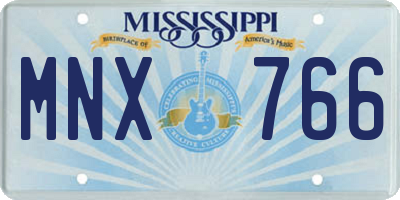 MS license plate MNX766