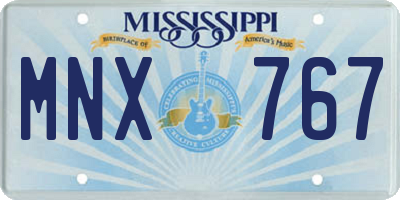 MS license plate MNX767