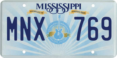 MS license plate MNX769