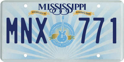 MS license plate MNX771