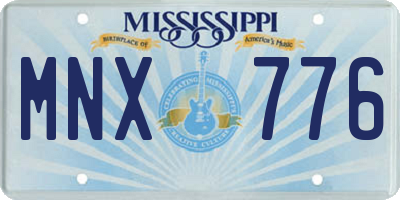 MS license plate MNX776