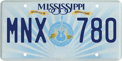 MS license plate MNX780
