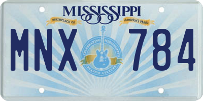 MS license plate MNX784