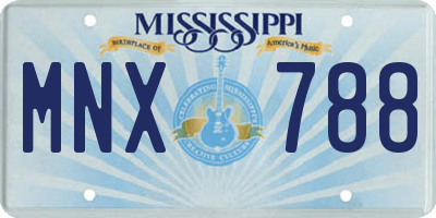 MS license plate MNX788
