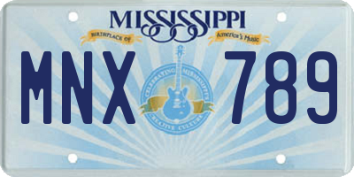 MS license plate MNX789