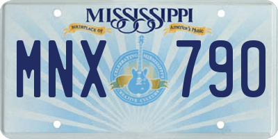 MS license plate MNX790