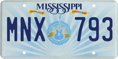 MS license plate MNX793