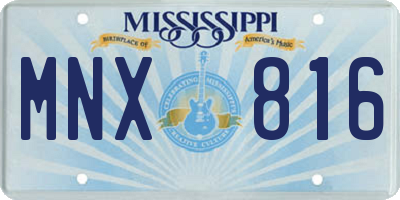 MS license plate MNX816