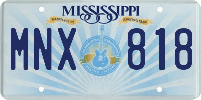 MS license plate MNX818