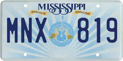 MS license plate MNX819