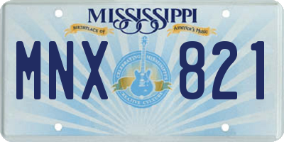 MS license plate MNX821
