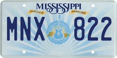 MS license plate MNX822