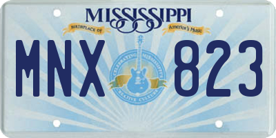 MS license plate MNX823