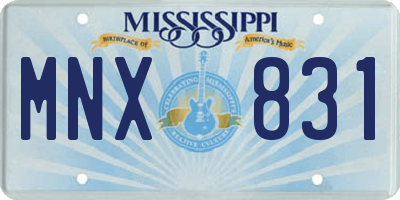 MS license plate MNX831