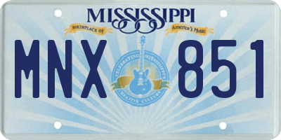 MS license plate MNX851