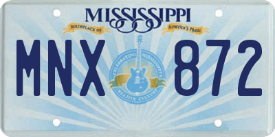 MS license plate MNX872