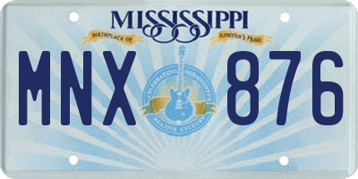 MS license plate MNX876